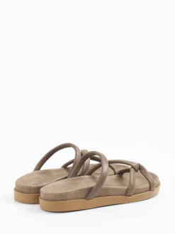 Werner – Pantolette aus Kalbleder in Taupe