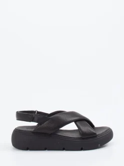 Werner – Plateau-Sandalen aus Kalbleder schwarz