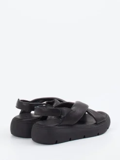 Werner – Plateau-Sandalen aus Kalbleder schwarz