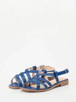 Werner – Riemchensandale aus Kalbleder in Blau
