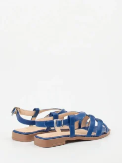Werner – Riemchensandale aus Kalbleder in Blau