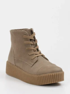 Werner – Schnürboots aus Nubukleder in Taupe