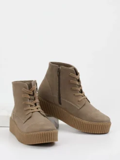 Werner – Schnürboots aus Nubukleder in Taupe