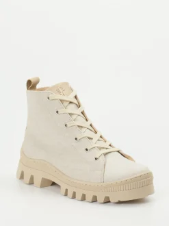 Werner – Schnürboots aus Textil in Beige