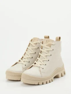 Werner – Schnürboots aus Textil in Beige