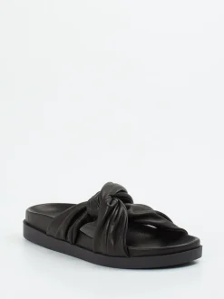Werner – Slides aus Kalbleder in Schwarz