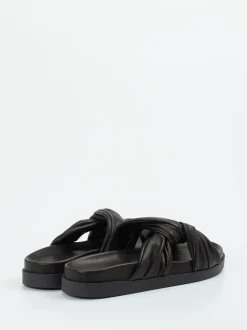 Werner – Slides aus Kalbleder in Schwarz