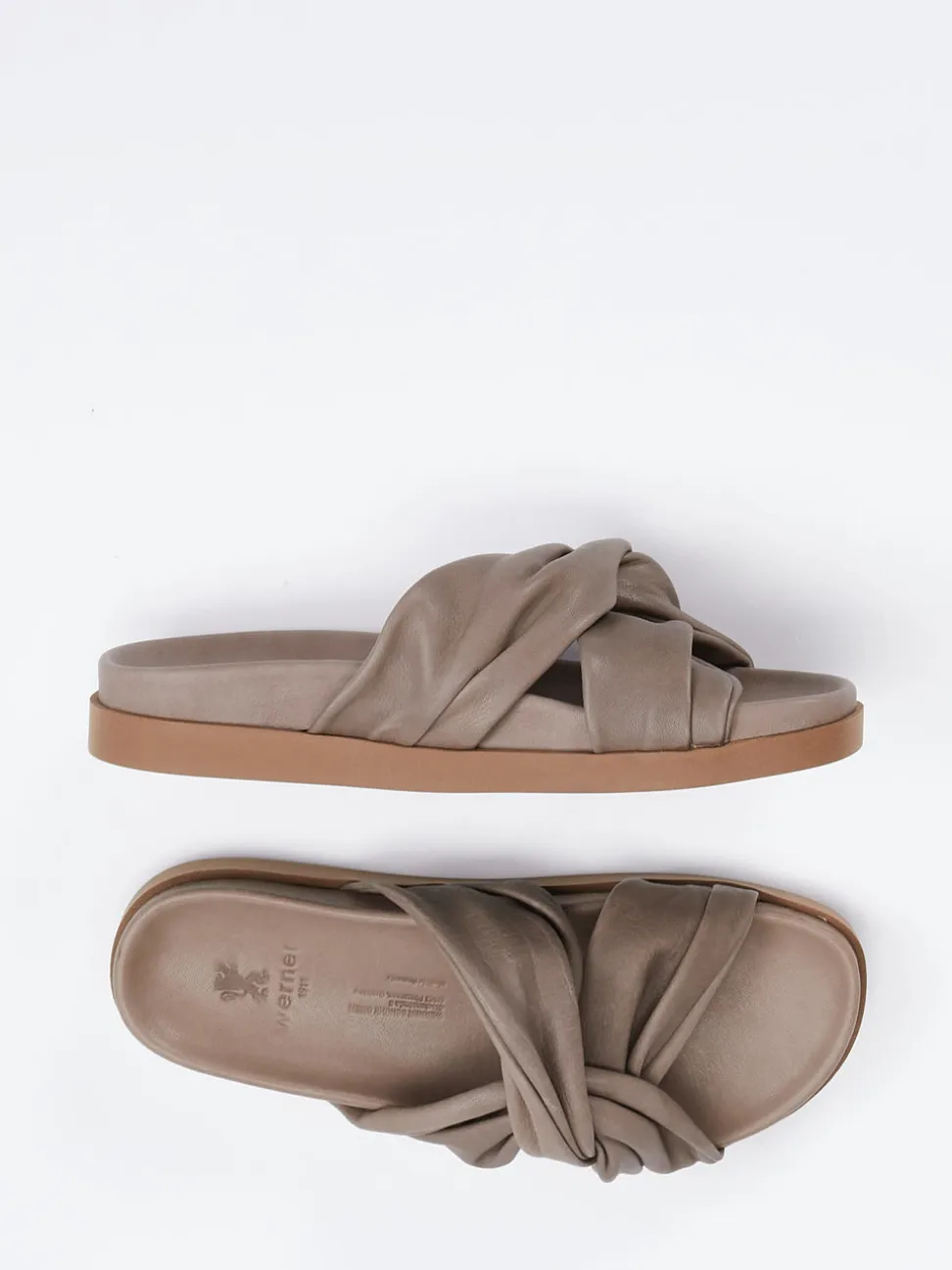 Werner – Slides aus Kalbleder in Taupe