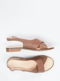 Werner – Slingback-Sandale aus Kalbleder Braun