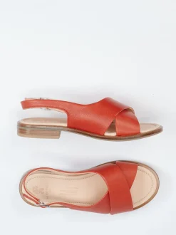 Werner – Slingback-Sandalen aus Kalbleder ziegelrot