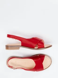 Werner – Slingback-Sandalen aus Kalbleder rot