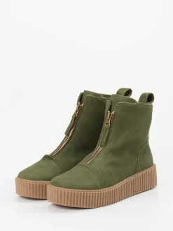 Werner – Stiefeletten aus Nubukleder Olivgrün