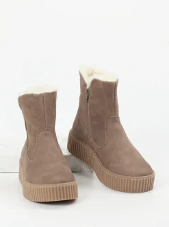 Werner – Stiefeletten aus Nubukleder in Taupe