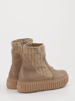Werner – Stiefeletten aus Leder mit Strickdetail