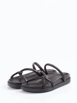 Werner – Zehenstegsandalen aus Kalbleder schwarz