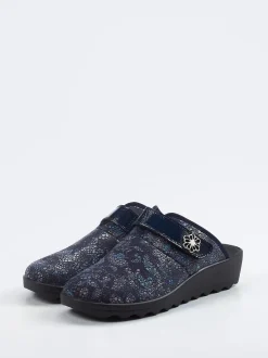 Westland – Hausschuh-Clog aus Textil in Dunkelblau