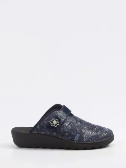 Westland – Hausschuh-Clog aus Textil in Dunkelblau