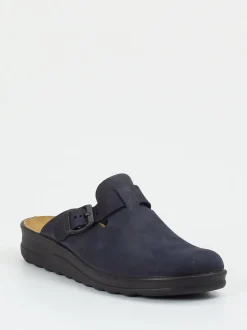 Westland – Hausschuh-Clog aus Nubukleder Dunkelblau