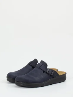 Westland – Hausschuh-Clog aus Nubukleder Dunkelblau