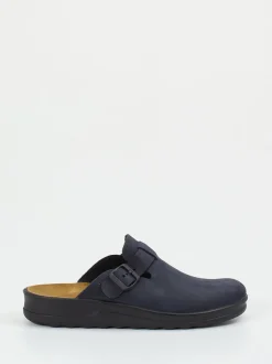 Westland – Hausschuh-Clog aus Nubukleder Dunkelblau