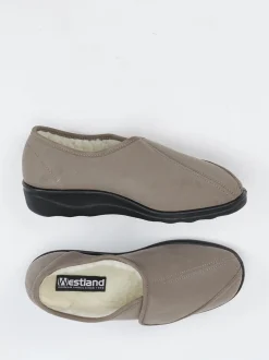 Westland – Klett-Hausschuh aus Textil in Taupe