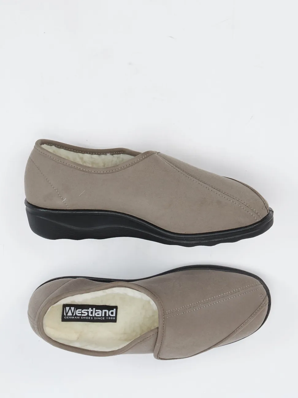 Westland – Klett-Hausschuh aus Textil in Taupe