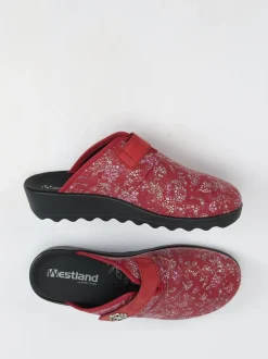 Westland – Komfort-Pantolette aus Textil rotbraun