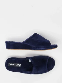 Westland – Pantolette aus Velours dunkelblau