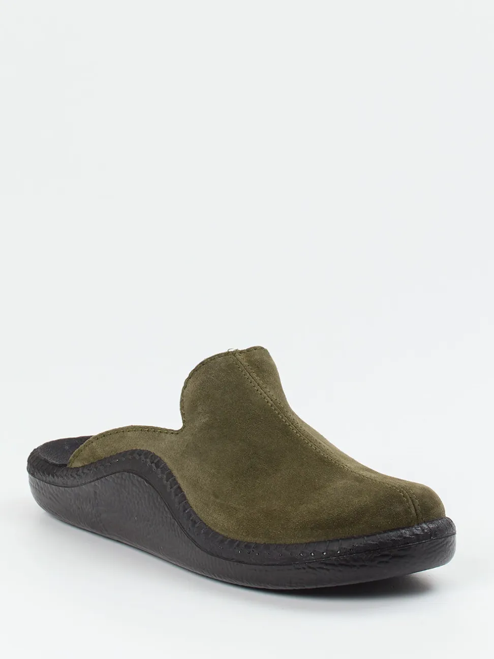 Westland – Pantolette aus Veloursleder Olivgrün