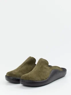 Westland – Pantolette aus Veloursleder Olivgrün