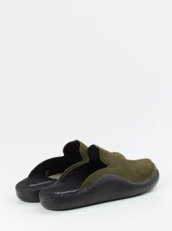 Westland – Pantolette aus Veloursleder Olivgrün