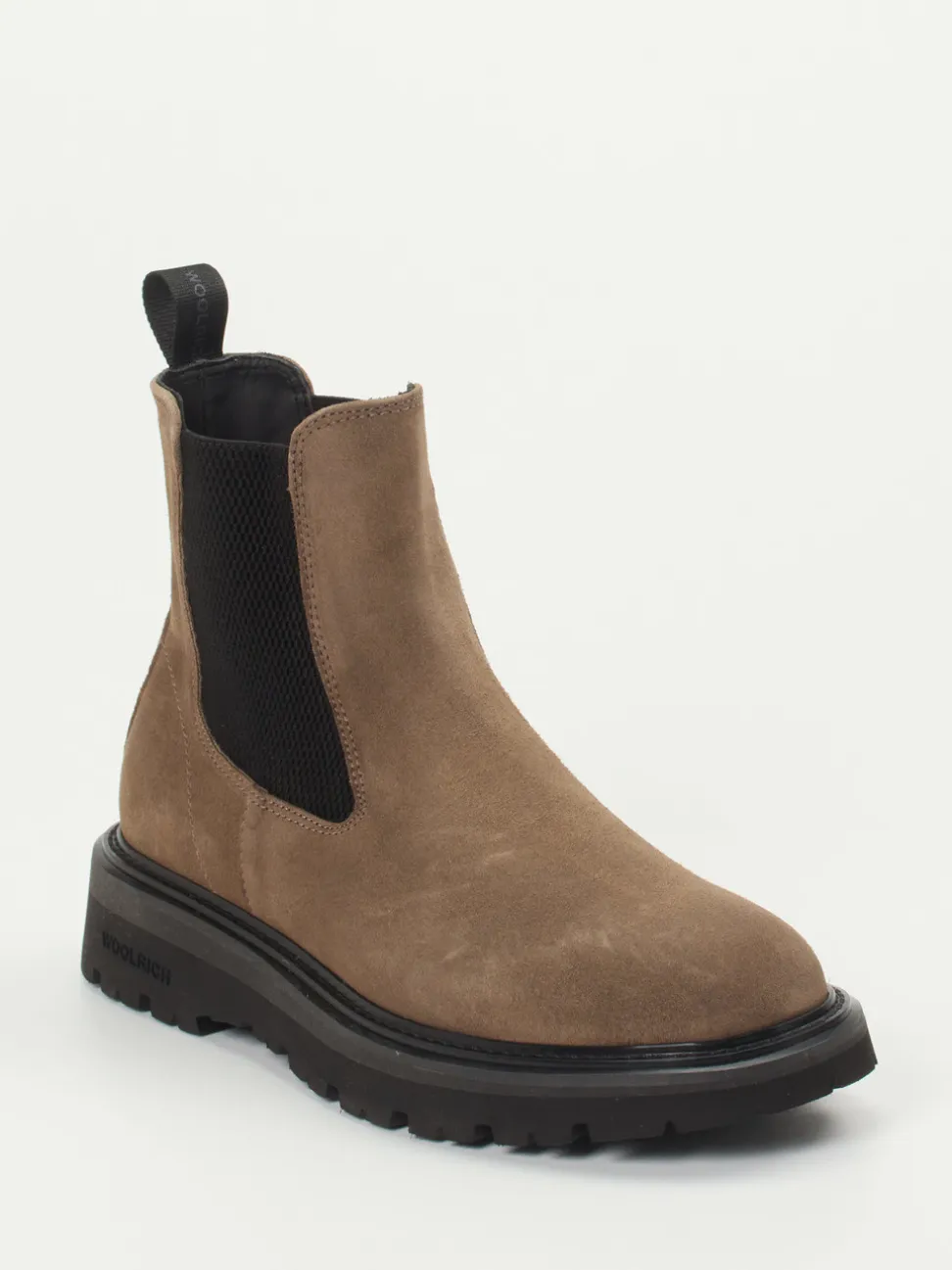 Woolrich – Chelsea Boots aus Veloursleder taupe
