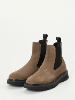 Woolrich – Chelsea Boots aus Veloursleder taupe