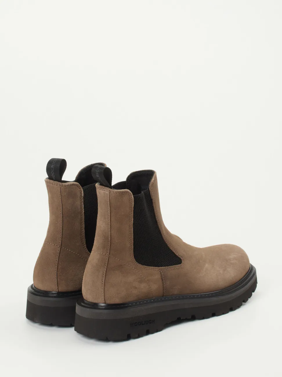 Woolrich – Chelsea Boots aus Veloursleder taupe