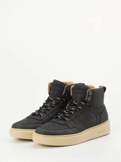Woolrich – High-Top Sneaker aus Nubukleder schwarz
