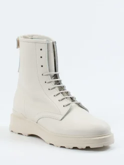 Woolrich – Schnürboots aus Kalbleder cremeweiß