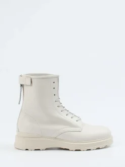 Woolrich – Schnürboots aus Kalbleder cremeweiß