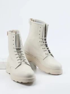 Woolrich – Schnürboots aus Kalbleder cremeweiß