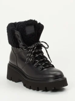 Woolrich – Schnürboots aus Kalbleder schwarz