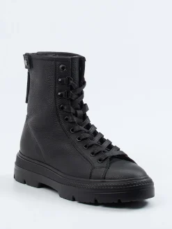 Woolrich – Schnürboots aus Kalbleder Schwarz