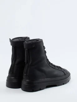 Woolrich – Schnürboots aus Kalbleder Schwarz