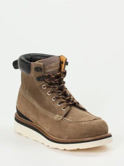Woolrich – Schnürboots aus Veloursleder sandbraun