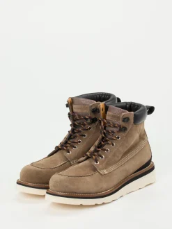 Woolrich – Schnürboots aus Veloursleder sandbraun