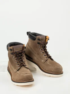 Woolrich – Schnürboots aus Veloursleder sandbraun