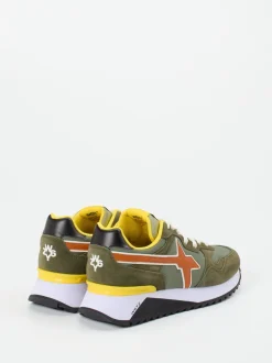 W6YZ – Retro-Sneaker aus Veloursleder Olivgrün