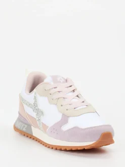 W6YZ – Retro-Sneaker aus Veloursleder Rosé