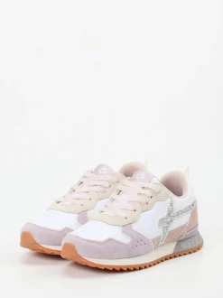 W6YZ – Retro-Sneaker aus Veloursleder Rosé
