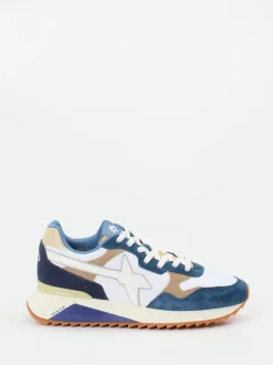 W6YZ – Sneaker aus Veloursleder weiß-blau