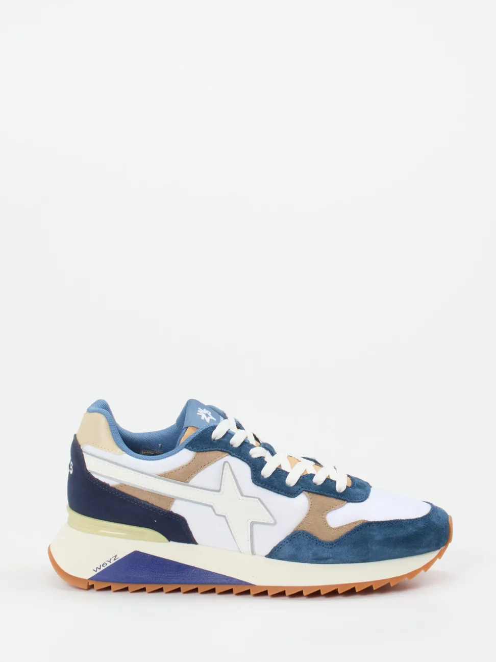 W6YZ – Sneaker aus Veloursleder weiß-blau