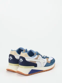 W6YZ – Sneaker aus Veloursleder weiß-blau